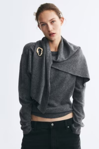 Scarf-Detail Sweater