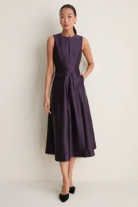 Tuckernuck Plum Dupioni Helene Dress
