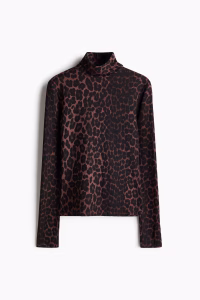 Long-Sleeved Mock Turtleneck Top