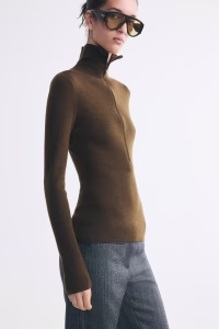 Merino Mock Turtleneck Top