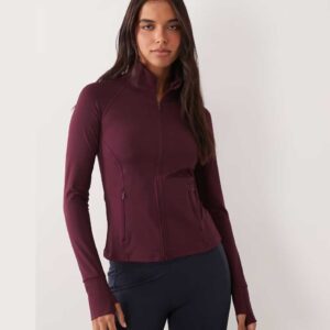 4505 Icon active zip up sculpting long sleeve jacket with zip pockets