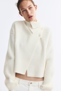 Wool-Blend Wrap Cardigan