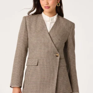 Arielle Plaid Twill Blazer