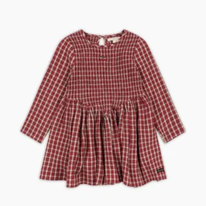 KONGES SLØJD Elin Smock Dress in Brick Check