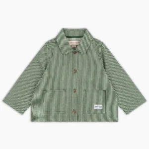 KONGES SLØJD Luc Shirt Jacket in Milk Verte Stripe