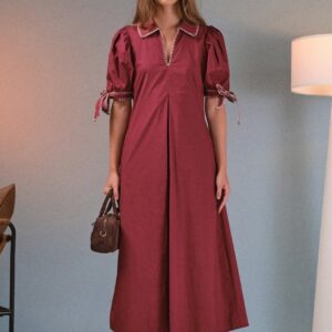 Stitch Detailed Midi Dress