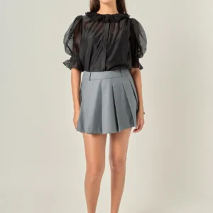 Ruffled Short Sleeves Blouse