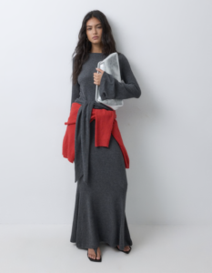 ASOS DESIGN supersoft sarong tie top set in charcoal