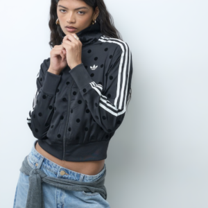 adidas Originals Firebird polka dot track top in black