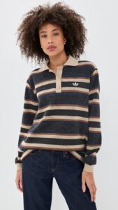 adidas Stripe Knitted Polo Sweater