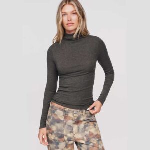 AGOLDE Aura Velvet High Neck Top