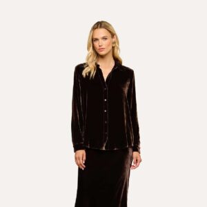 Argo Velvet Blouse Dark Java