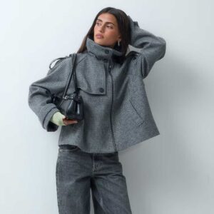 ASOS DESIGN funnel cropped cape formal coat