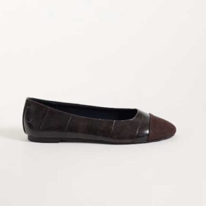 ASOS DESIGN Leon toe cap ballets in chocolate