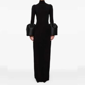 Atu Body Couture mock-neck bell-sleeve midi dress