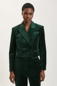 Velvet and Satin Mix Tailored Jacket