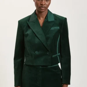 Velvet and Satin Mix Tailored Jacket