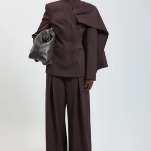 Tailored Drape Wrap Blazer