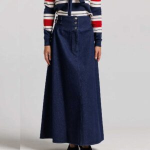 Buckle Denim Skirt - Blue