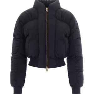 Elisabetta Franchi Cropped Curled-Sleeve Down Jacket