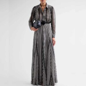 Chiara Boni La Petite Robe Liyan Striped Chiffon Maxi Dress
