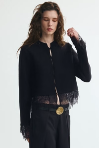 Lace-Trimmed Cardigan