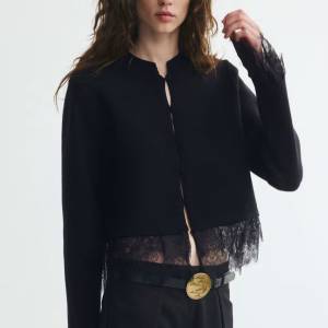 Lace-Trimmed Cardigan