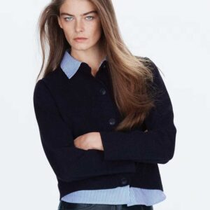Double-knit jacket Navy
