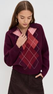 English Factory Argyle Knit Sweater