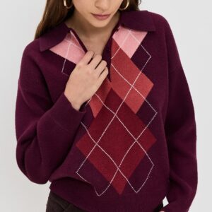 English Factory Argyle Knit Sweater