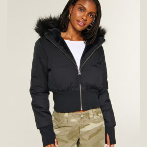 Hollister Peyton Reversible Puffer Jacket Black