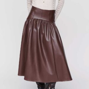 Hutch Maeden Faux Leather Midi Skirt