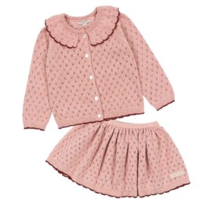 Konges Sløjd Pointelle Lurex Cardigan & Skirt Set