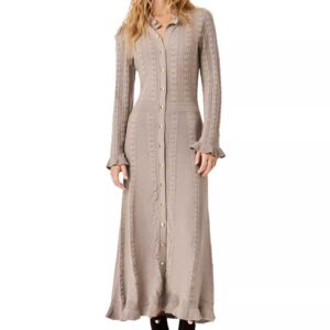 Maje Rourasy Textured Knit Maxi Dress