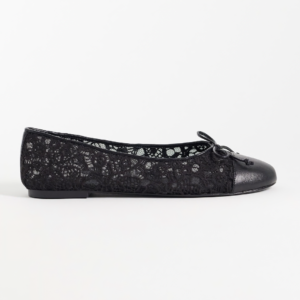 Mango lace ballet flat in black