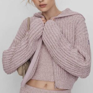 Marl Sweater Rewind Full Zip Hoodie