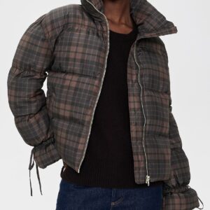 Moon River Plaid Puffer Jacket