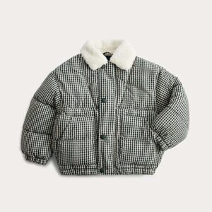 M&S Borg Lined Gingham Jacket (2-8 Yrs)