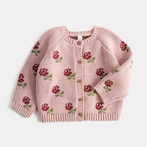 M&S Cotton Rich Flower Cardigan (0-5 Yrs)