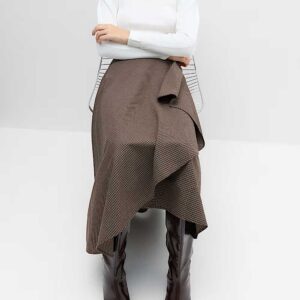 M&S Pure Cotton Checked Midi Skirt