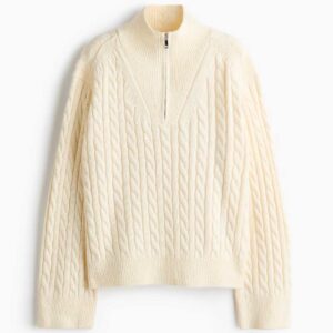Oversized Half-Zip Sweater Cream