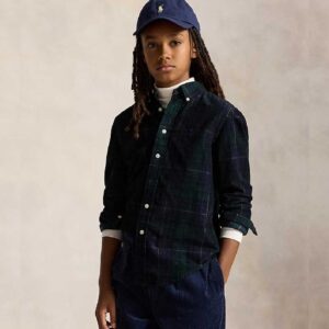 Plaid Cotton Corduroy Shirt Boys 8-20