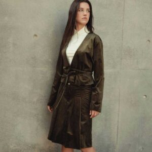 Profile NYC Pleated Suede Skirt