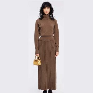 Roselingling Pleated Knit Dress