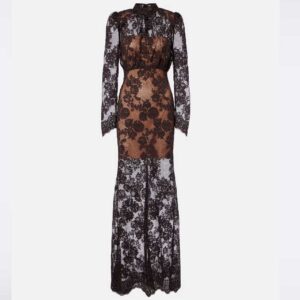 Self-Portrait Sheer sequined lace gown