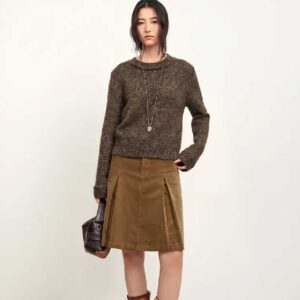 Sinbos Pleated Corduroy Skirt