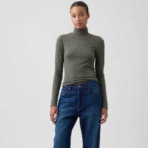 Stretch Jersey Mockneck T-Shirt