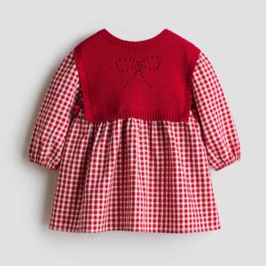 Sweater-Vest Dress Red/checked