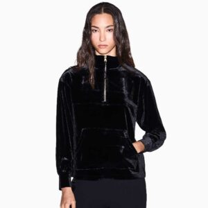 sweatshirt in stretch velvet