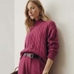The Cable Mock Neck Sweater